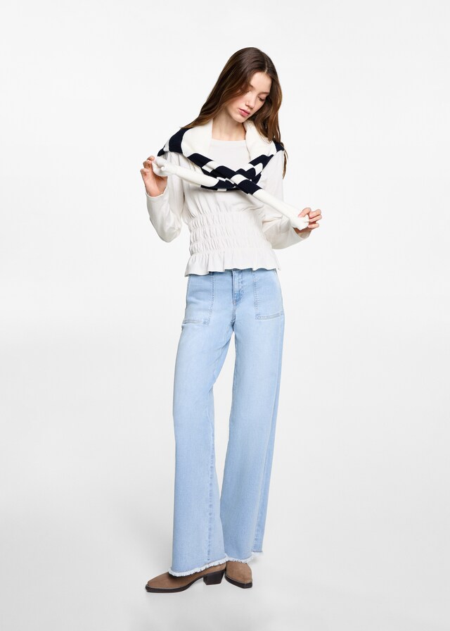 Mango T-Shirt mit geraffter Taille Speichern exportieren