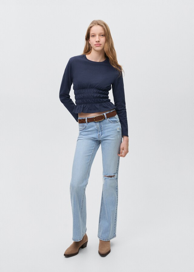 Mango T-Shirt mit geraffter Taille Black Friday Preise