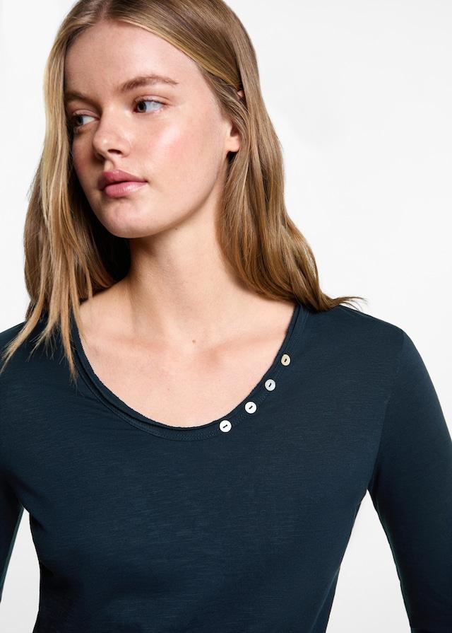 Mango Langärmliges T-Shirt mit Knöpfen 50% Rabatt für begrenzte Zeit