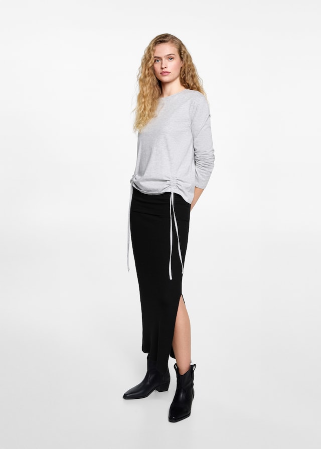 Mango Langer Strickrock Schlussverkauf