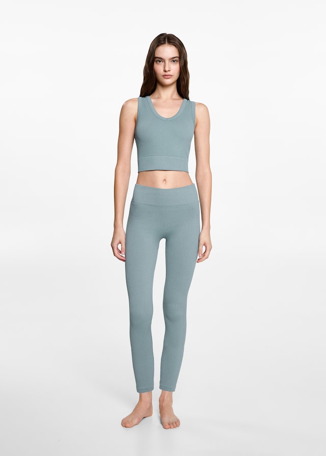 Mango Sportleggings mit Rippmuster Rabatt