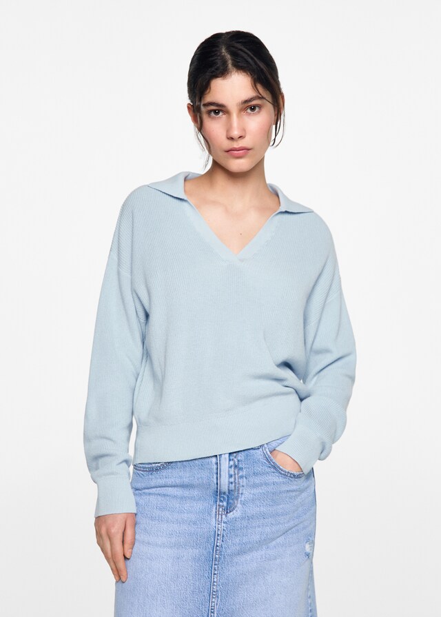 Mango Pullover mit Polo-Kragen Großer Ausverkauf