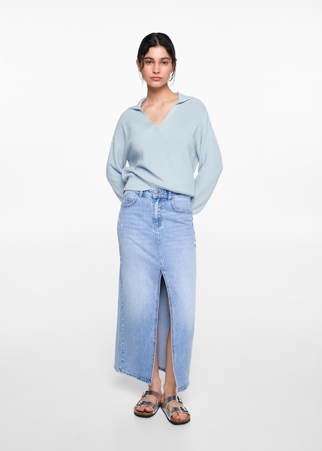 Mango Pullover mit Polo-Kragen Großer Ausverkauf