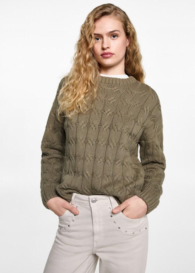 Mango Pullover mit Zopfmuster Flash Sale
