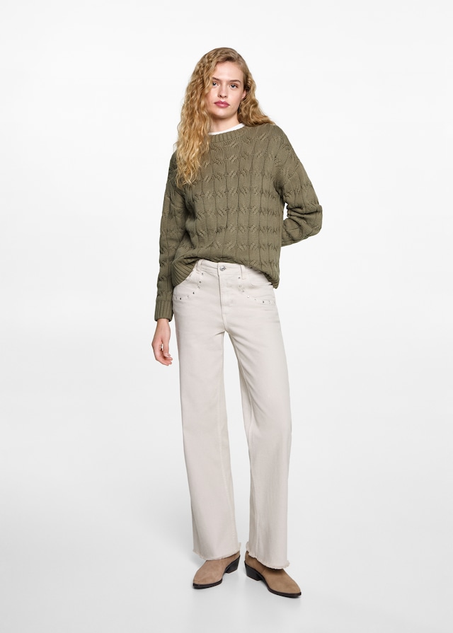 Mango Pullover mit Zopfmuster Flash Sale