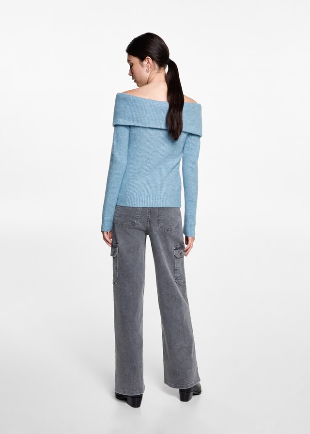 Mango Schulterfreier Strickpullover Saisonschlussverkauf