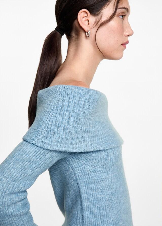 Mango Schulterfreier Strickpullover Saisonschlussverkauf