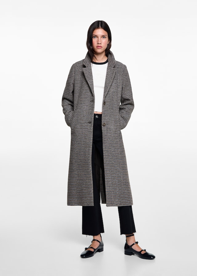 Mango Wollmantel mit Hahnentritt Black Friday