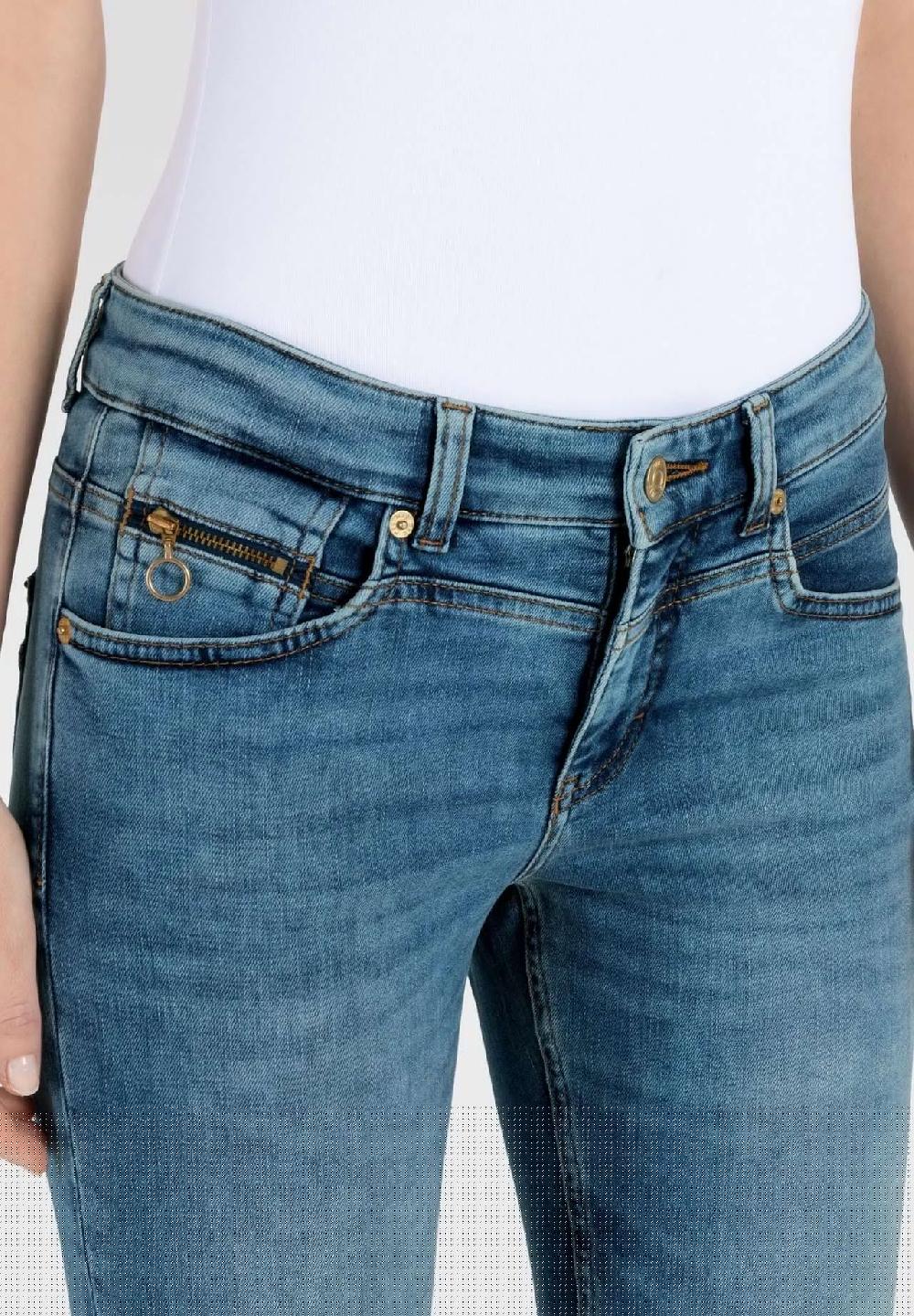 MAC Rich Jeans knöchellang Slim-Fit Fransen-Details für Damen Hotsell