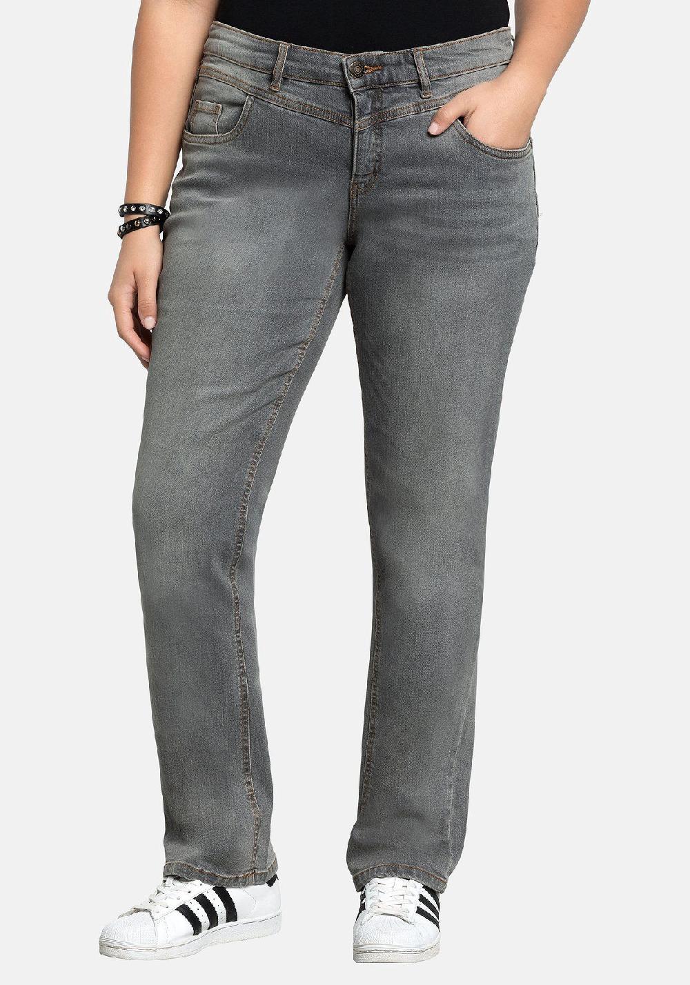 sheego Jeans »Die Gerade« mit Used-Effekten Fabrik Onlineshop