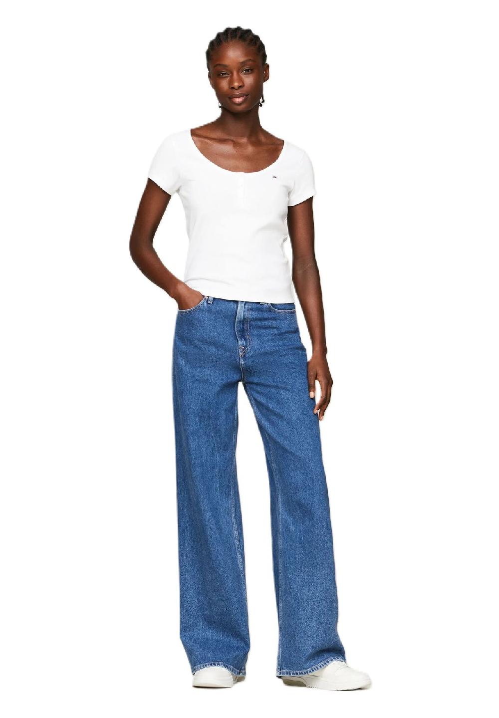 TOMMY Jeans T-Shirt Henley-Ausschnitt für Damen Bis zu 55% Rabatt