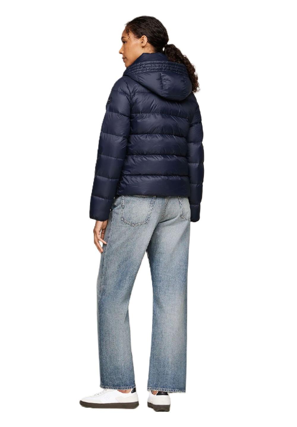 TOMMY HILFIGER Steppjacke Stehkragen Logo-Patch für Damen Riesige Rabatte