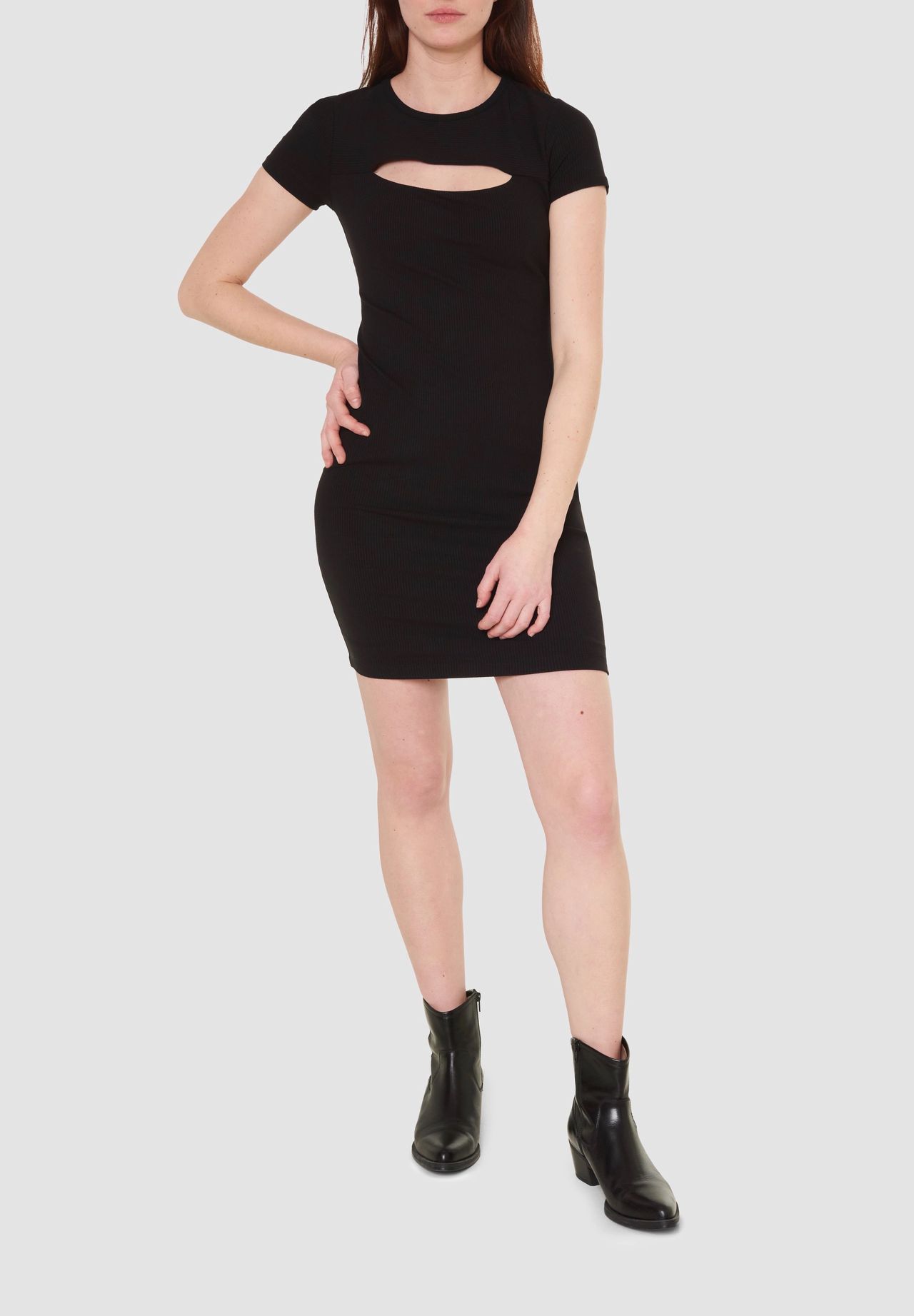 GUESS Kleid "Lana" Rundhals oberschenkellang Cutout für Damen Kostenloser Versand international