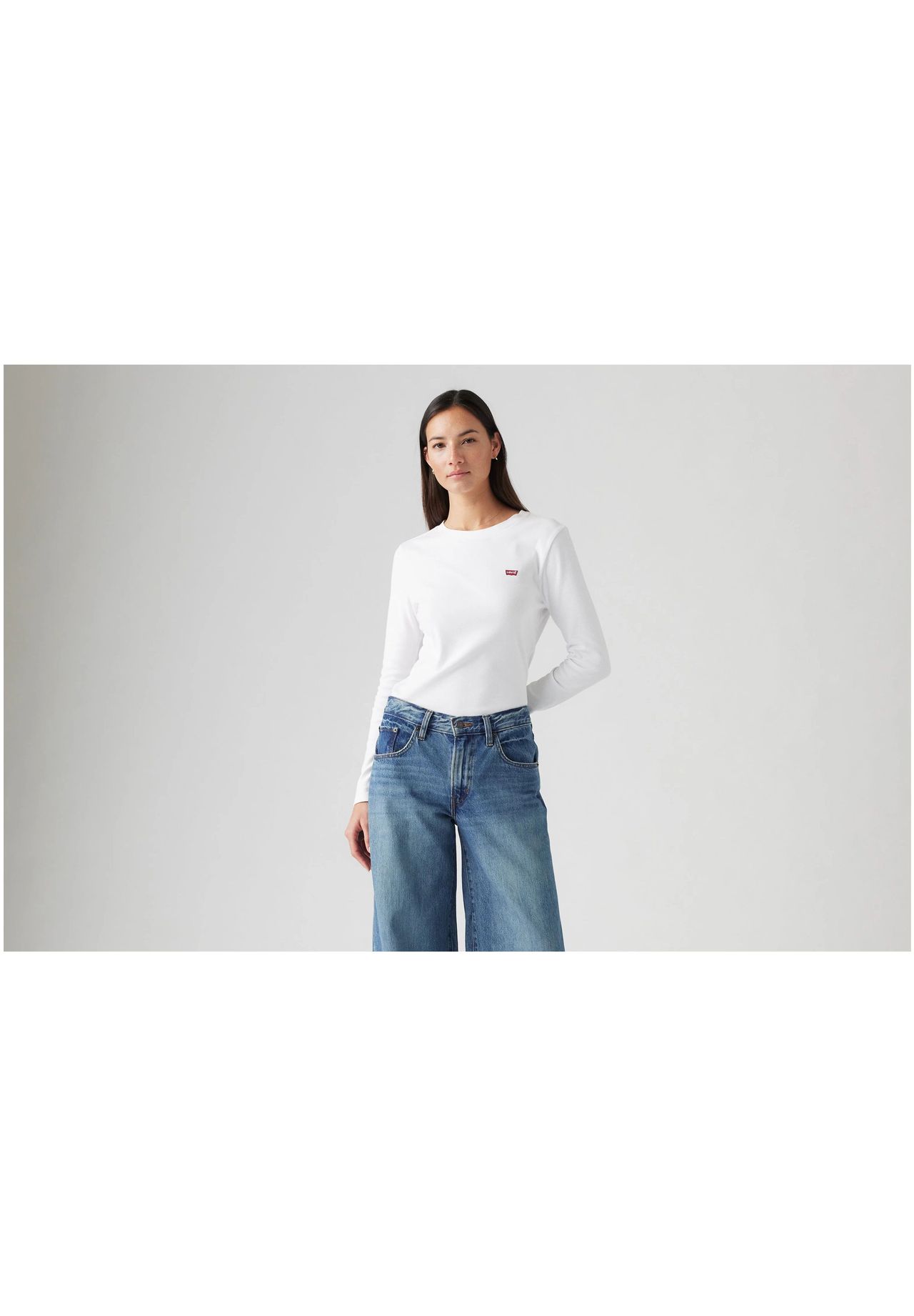 Levi's® Langarmshirt "Essential Housemark Long-Sleeve Tee" Baumwolle für Damen Verkauf