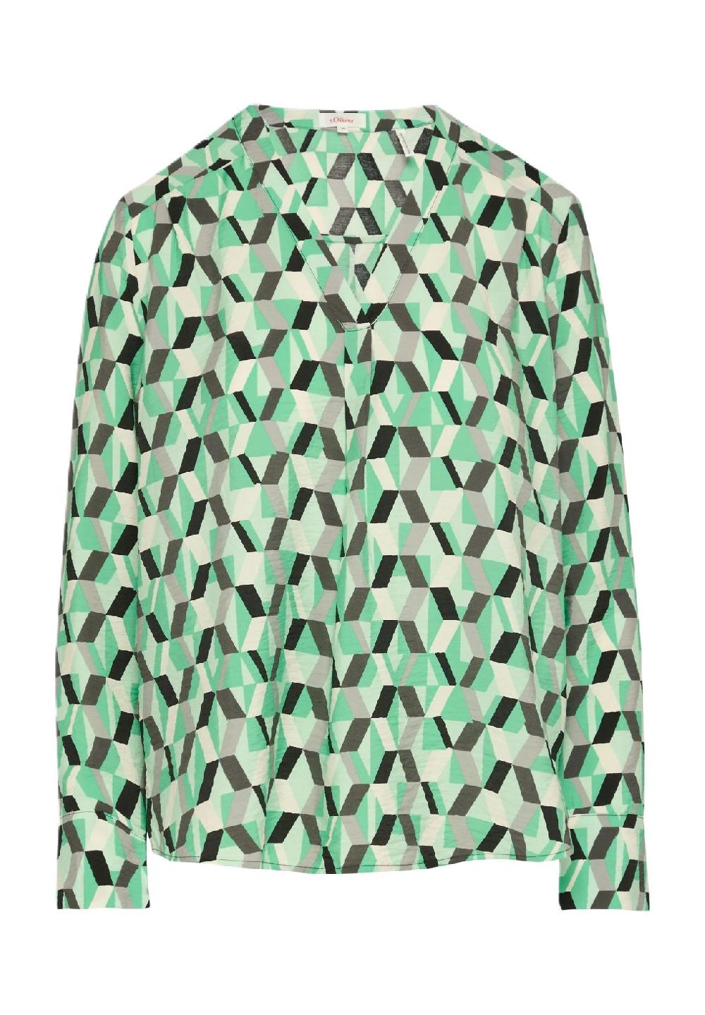 s.Oliver Shirtbluse V-Ausschnitt für Damen Limitierter Zeitrabatt