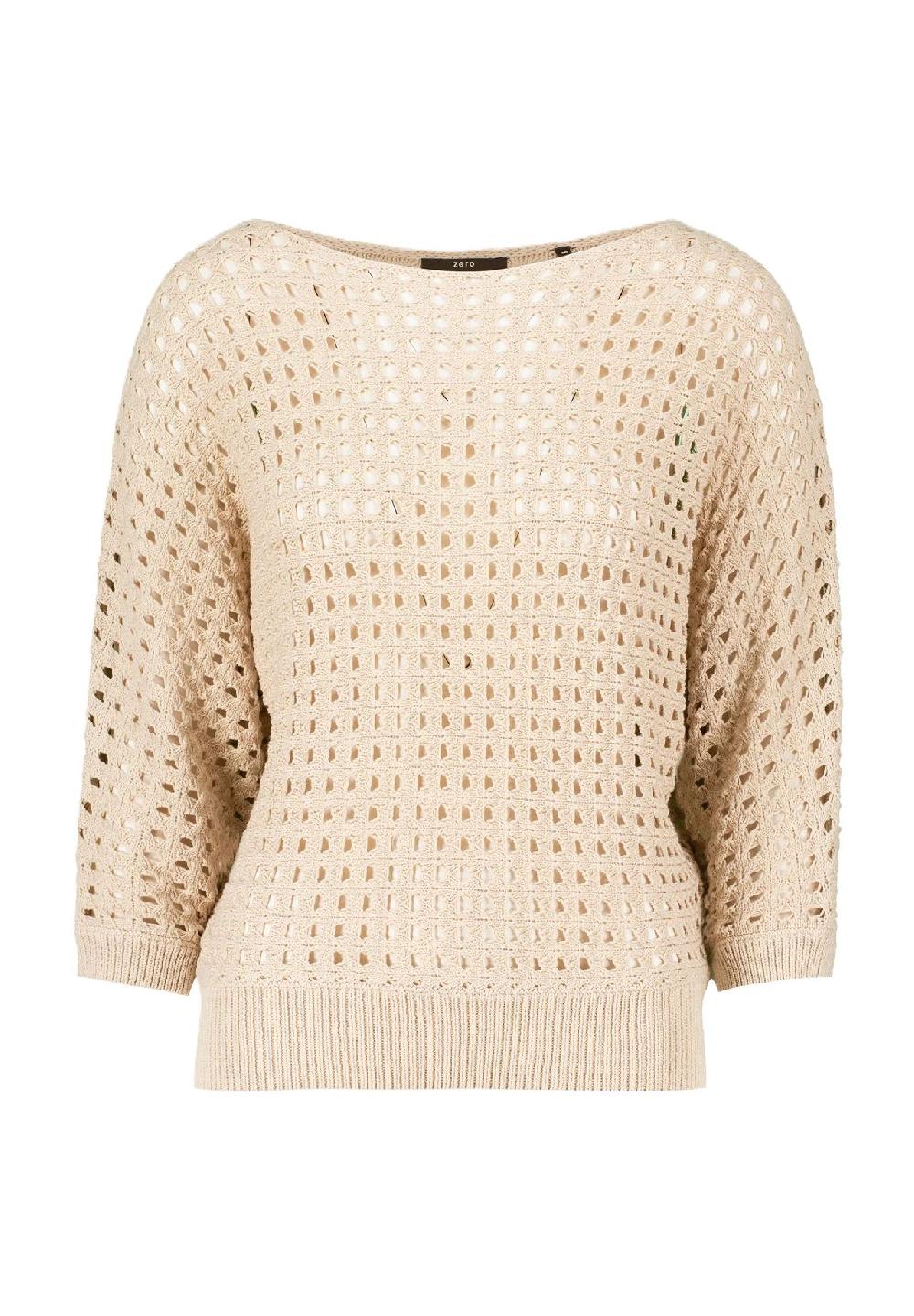 zero Pullover Dreiviertelarm Rundhalsausschnitt für Damen Jubiläumsangebot