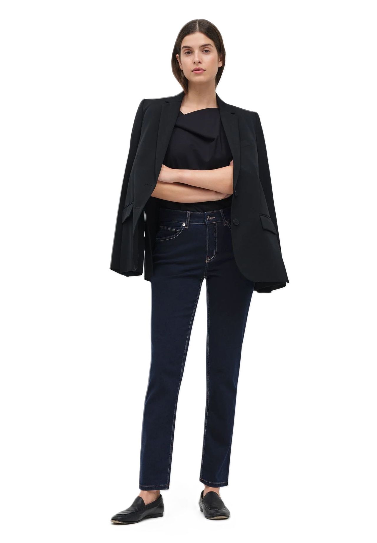 MAC Melanie Jeans Straight Fit Gürtelschlaufe für Damen Sonderangebote