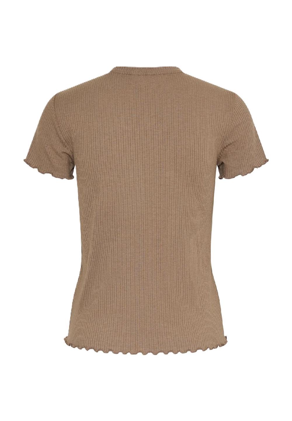 PIECES T-Shirt gewellter Saum Ripp-Optik für Damen Discount Store für neue Produkte