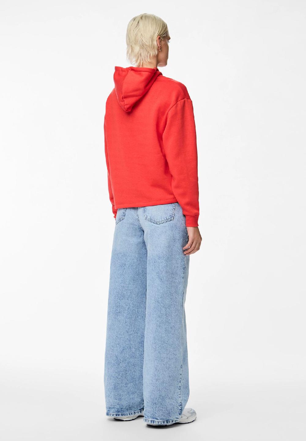 PIECES Hoodie Kapuze mit Kordelzug Rippbündchen für Damen Nur noch ein Tag übrig