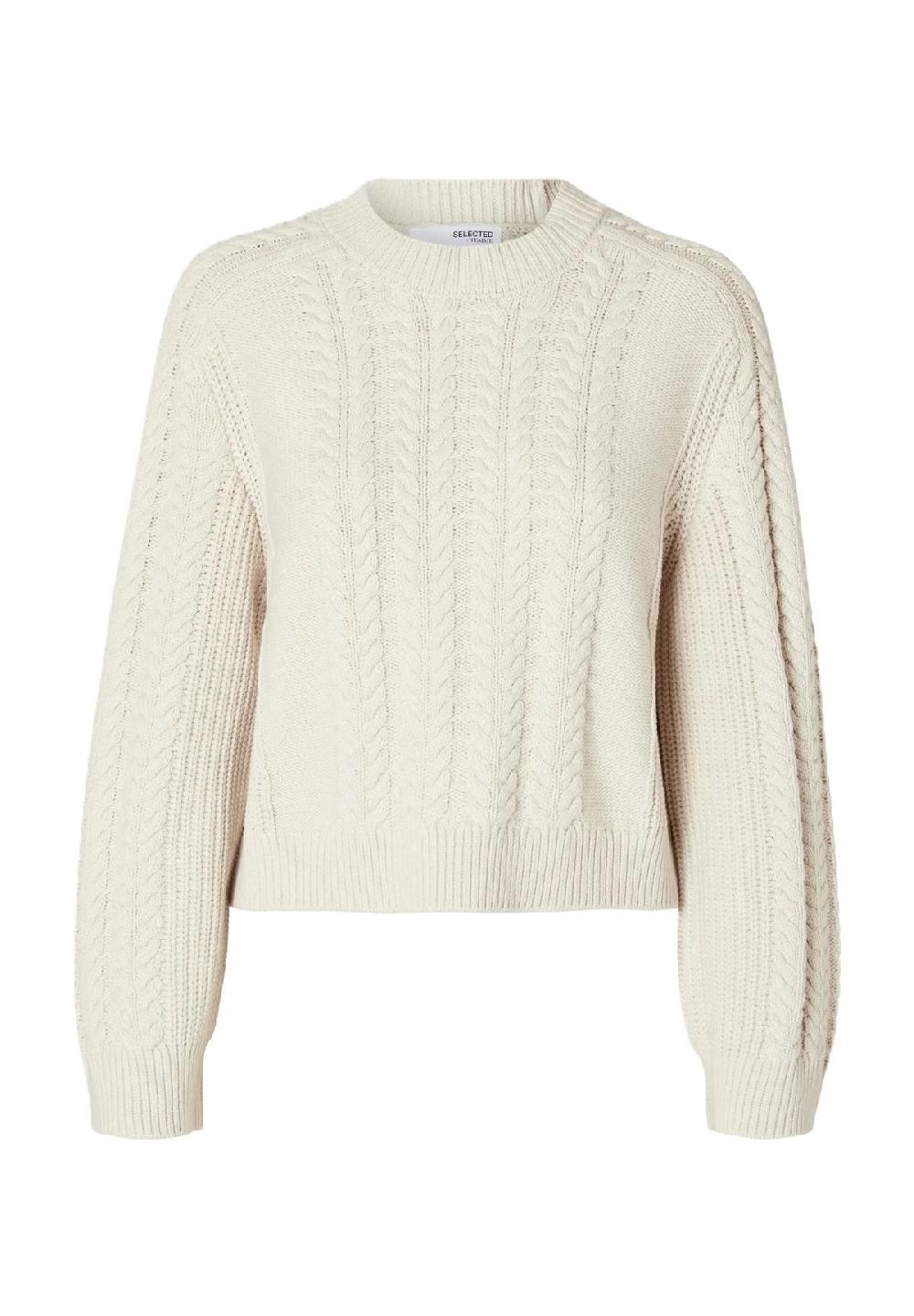 SELECTED FEMME Pullover "Birte" Rippbündchen für Damen 2025