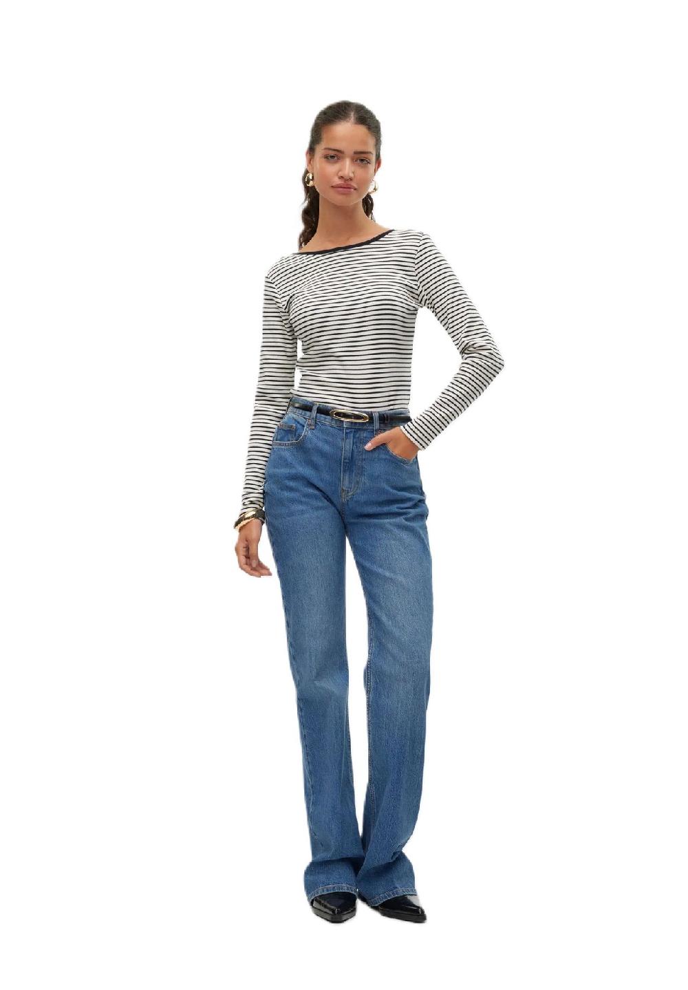 VERO MODA® Langarmshirt "Chloe" U-Ausschnitt für Damen Auslauf