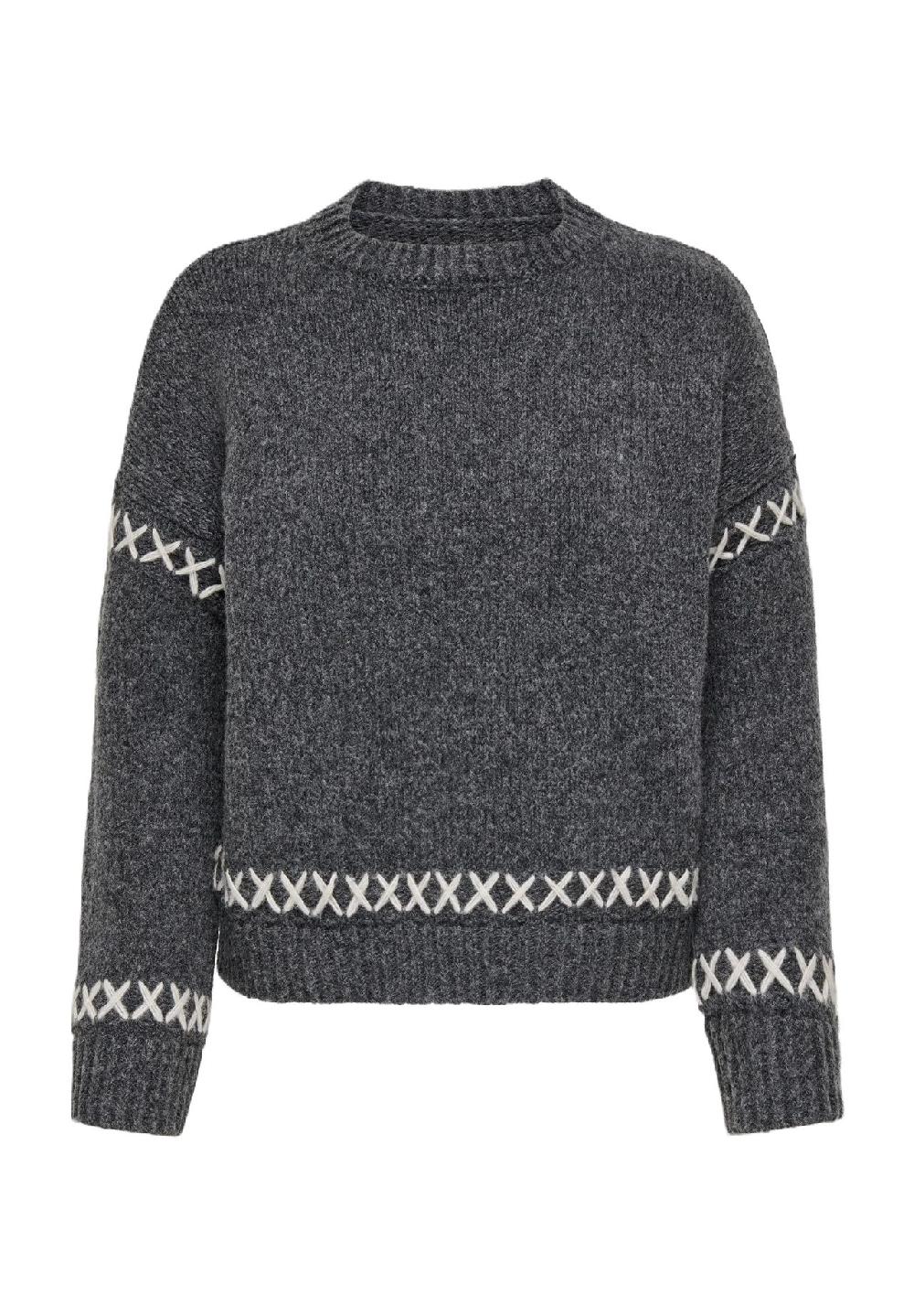 ONLY® Strickpullover "Amanda" Ziernähte für Damen Hotsell