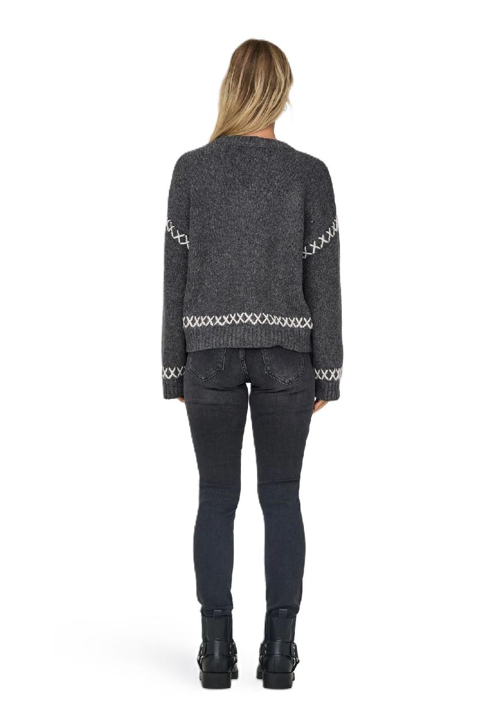 ONLY® Strickpullover "Amanda" Ziernähte für Damen Hotsell