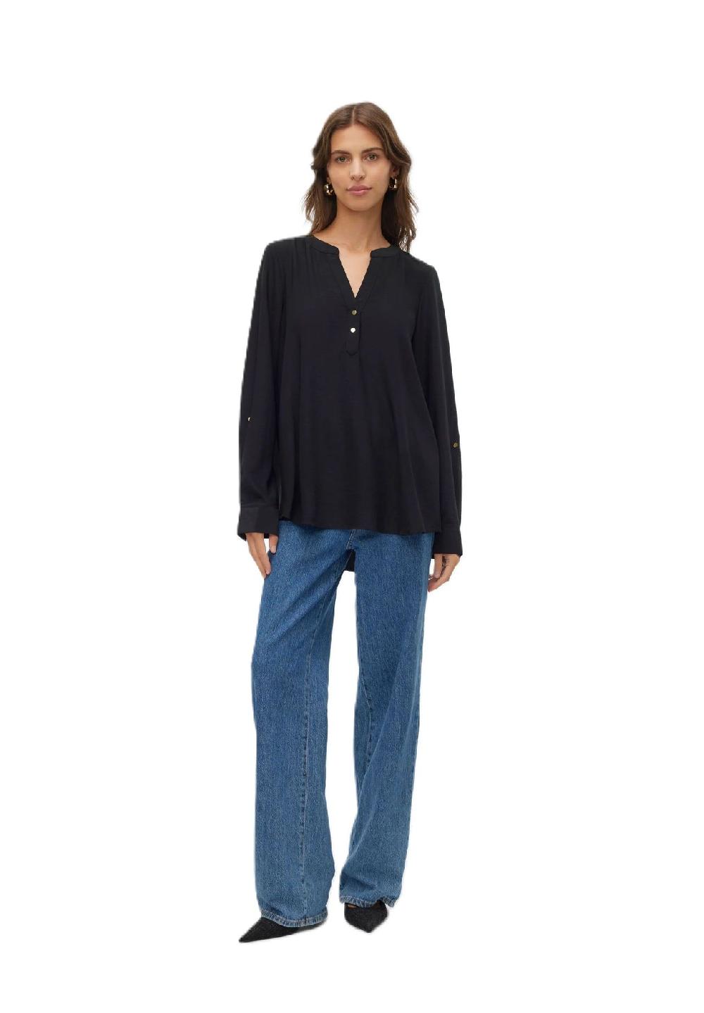 VERO MODA® Blusenshirt Split-Neck für Damen Schlussverkauf