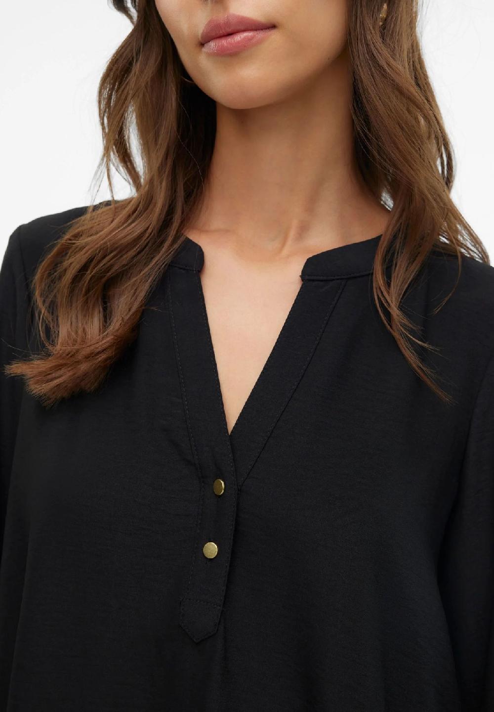 VERO MODA® Blusenshirt Split-Neck für Damen Schlussverkauf