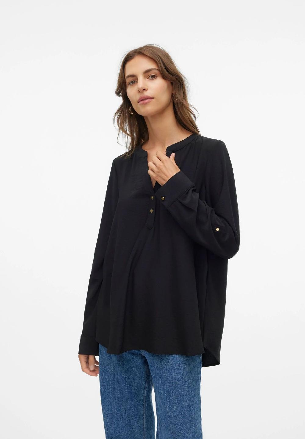 VERO MODA® Blusenshirt Split-Neck für Damen Schlussverkauf