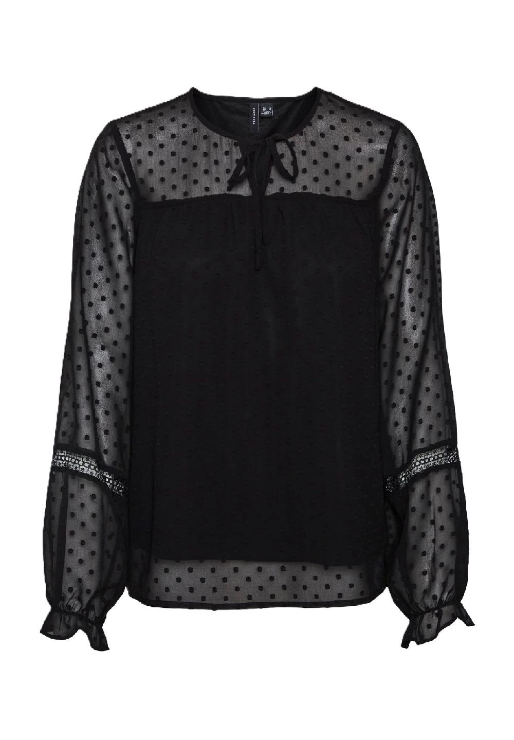 VERO MODA® Shirtbluse "Leah" Schlüsselloch-Ausschnitt für Damen Fabrikverkauf