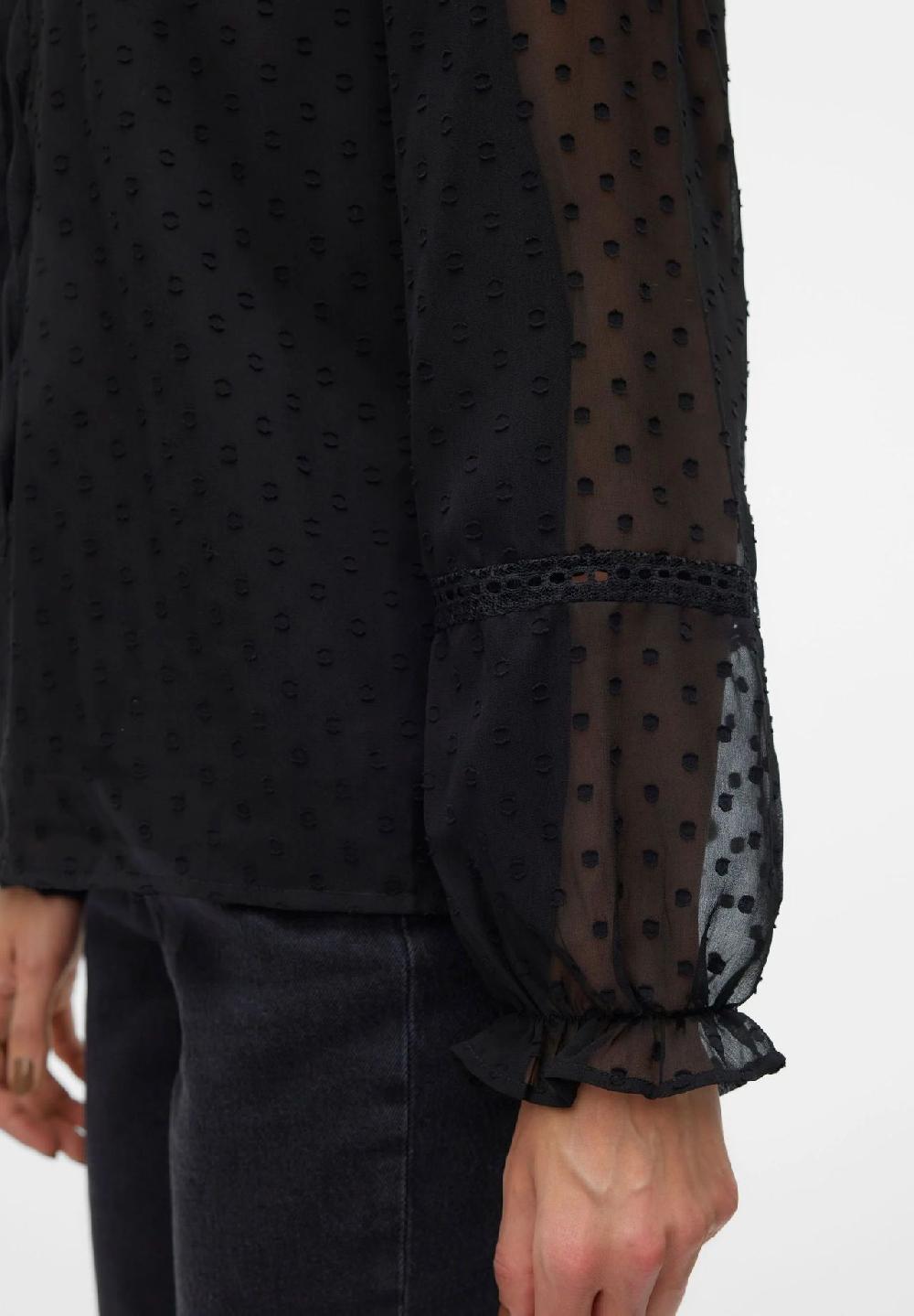 VERO MODA® Shirtbluse "Leah" Schlüsselloch-Ausschnitt für Damen Fabrikverkauf