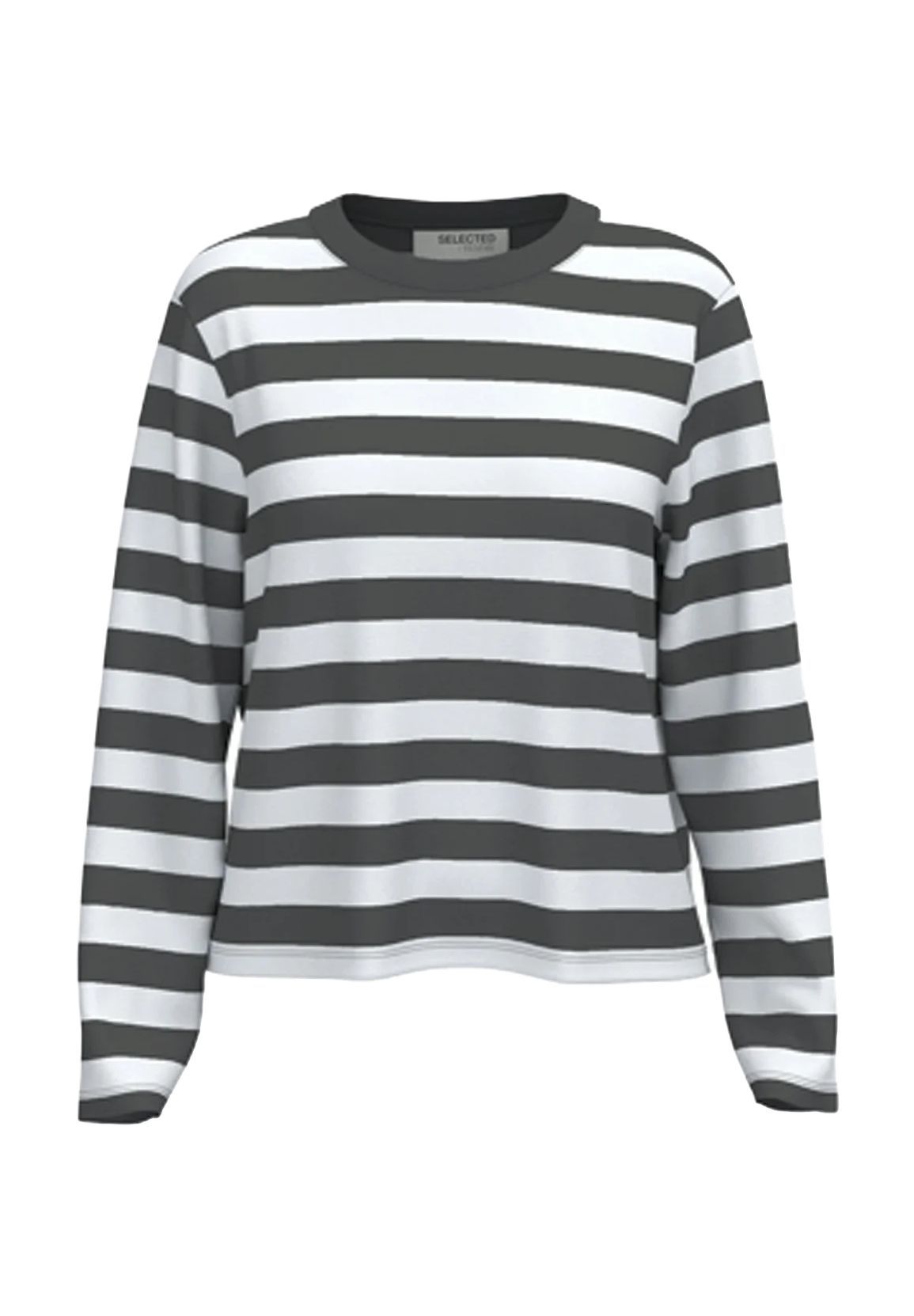 SELECTED FEMME Langarmshirt Baumwolle Streifen für Damen Kostenloser Versand