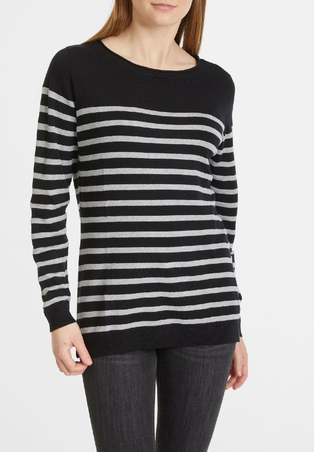 GALERIA essentials Pullover Rippbündchen Langarm Streifen für Damen Online Shopping