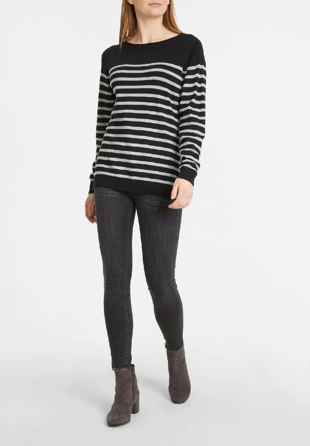 GALERIA essentials Pullover Rippbündchen Langarm Streifen für Damen Online Shopping