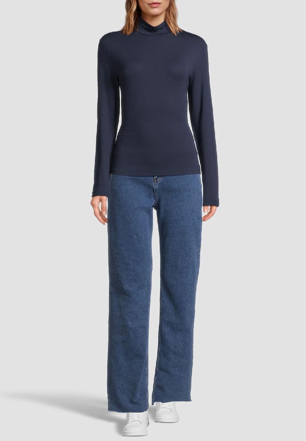 MANGUUN collection Langarmshirt Stehkragen für Damen Top Angebot