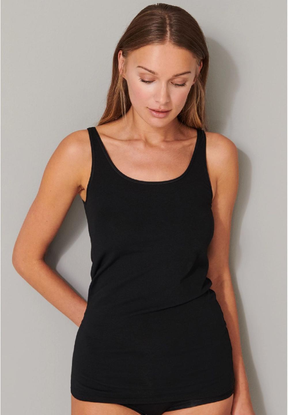 SCHIESSER Trägertop "95/5" 2er Pack U-Ausschnitt uni für Damen Neueste Stile