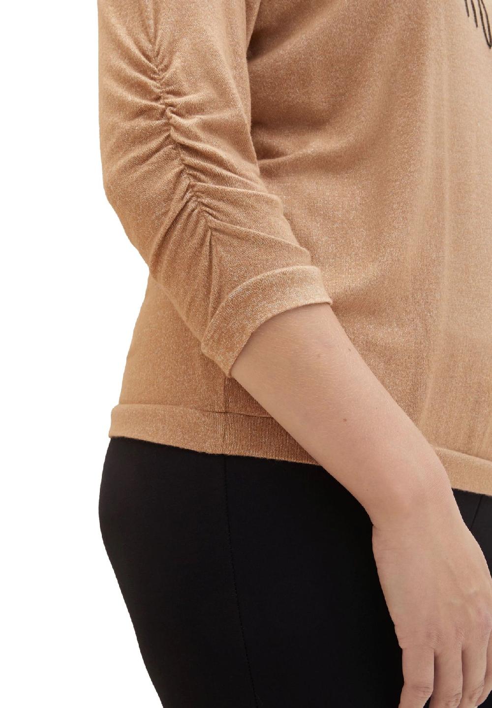 TOM TAILOR plus Shirt 3/4-Arm Melange Raffung für Damen Zeitbegrenzte Promotion