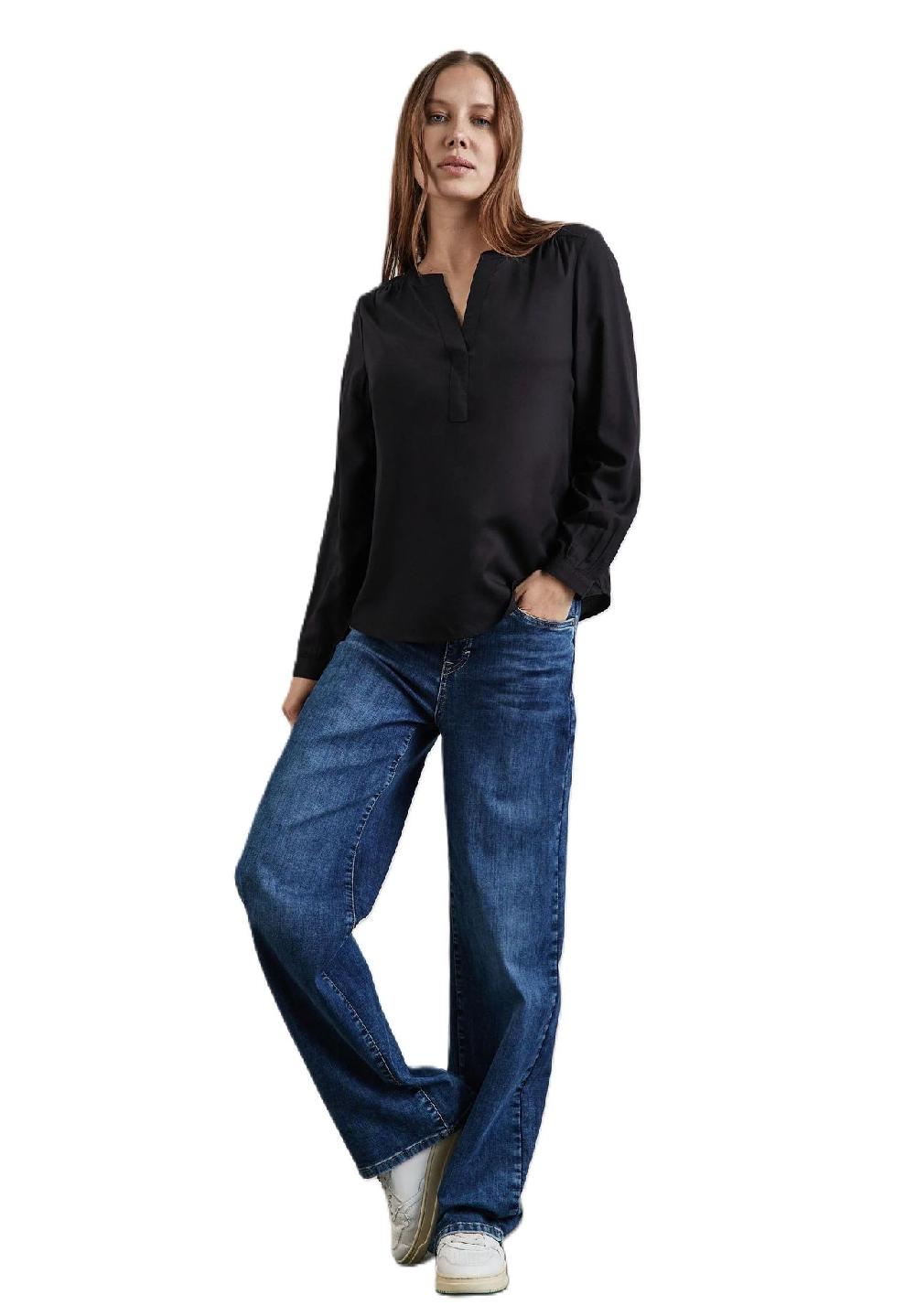 Street One Shirtbluse Split-Neck für Damen Top Angebot