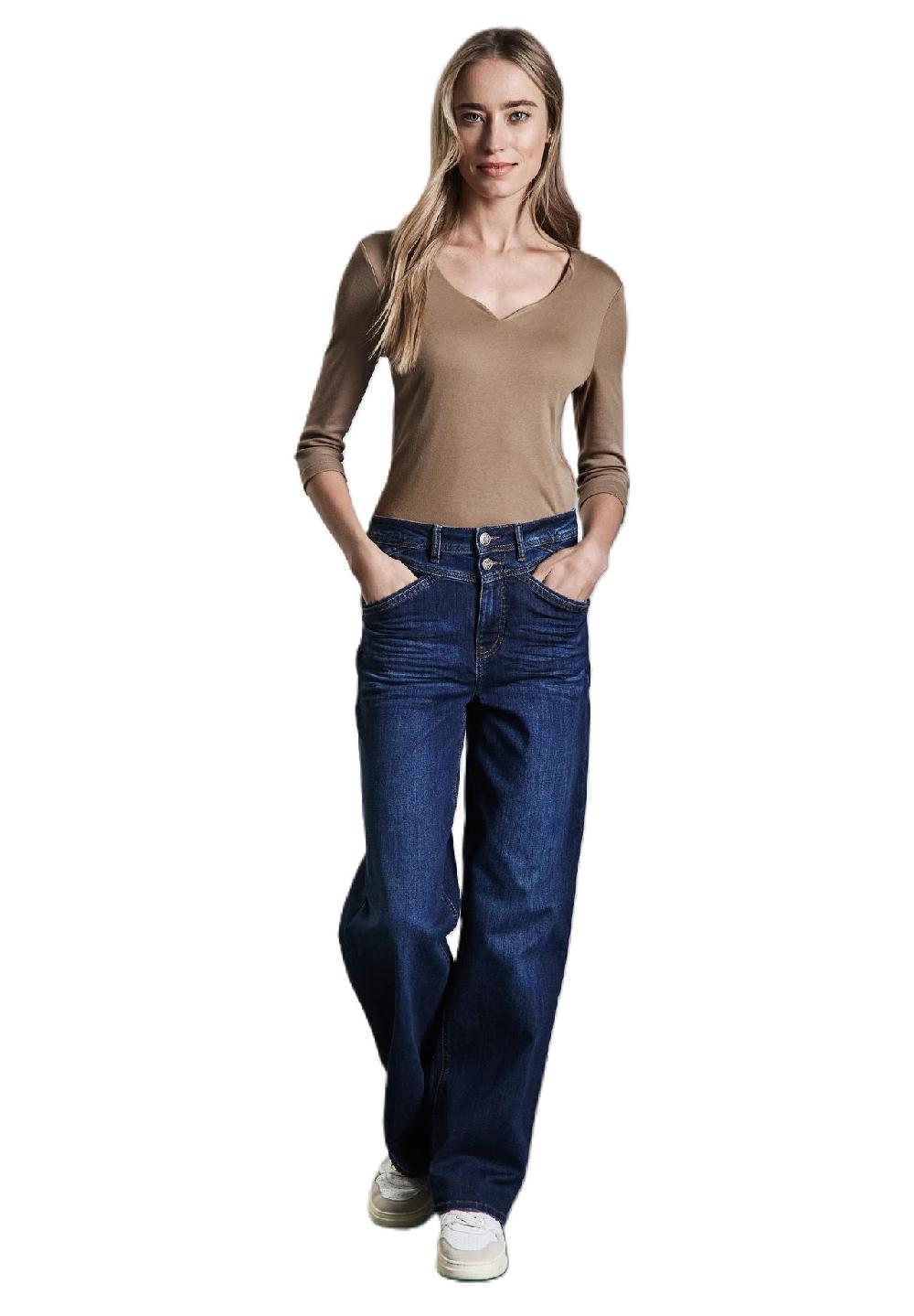 Street One T-Shirt 3/4-Arm Herzausschnitt für Damen Letzte 2 Tage