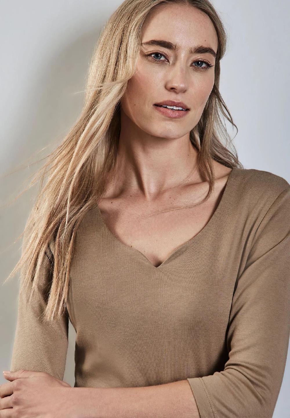 Street One T-Shirt 3/4-Arm Herzausschnitt für Damen Letzte 2 Tage