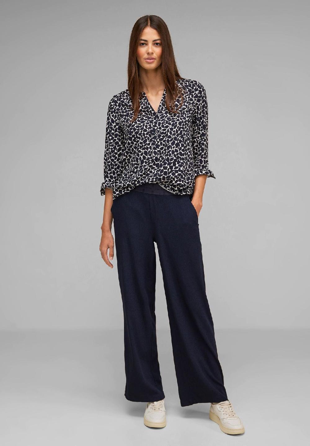 Street One Shirtbluse Split-Neck Langarm für Damen Lagerräumung