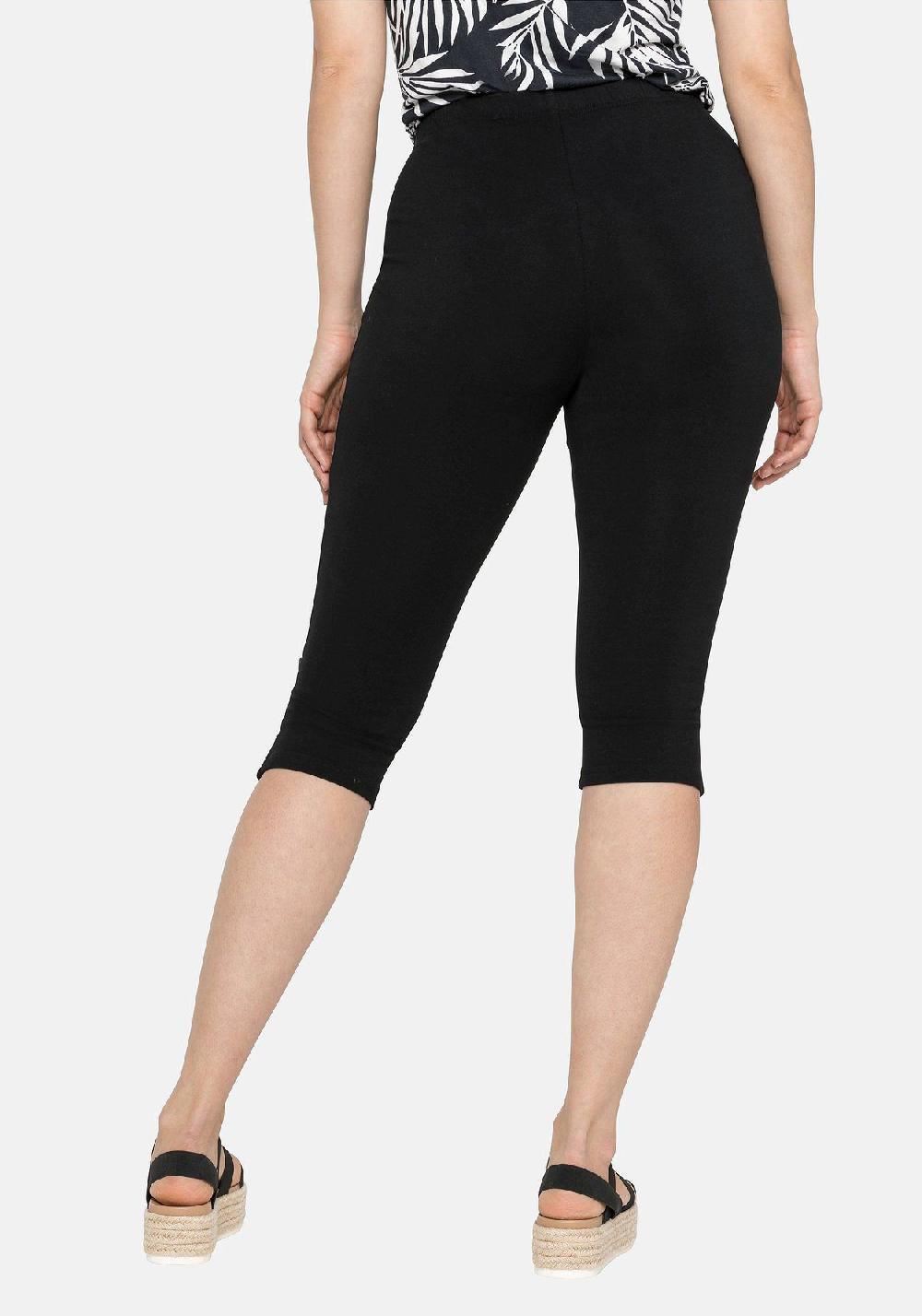 sheego Leggings mit Raffung und Deko-Knöpfen am Saum Speichern exportieren