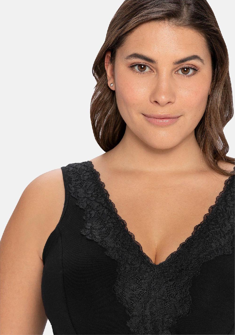 sheego BH ohne Bügel in Bustier-Form mit Spitzenborte Black Friday Preise