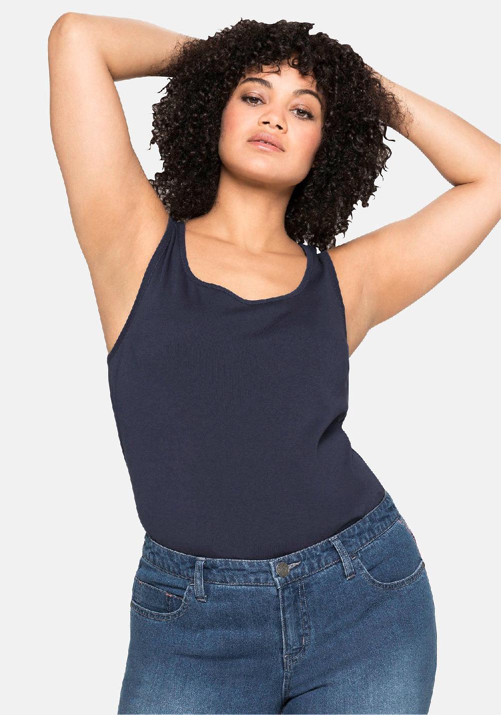 sheego Tanktop aus reiner Baumwolle 50% Rabatt für begrenzte Zeit