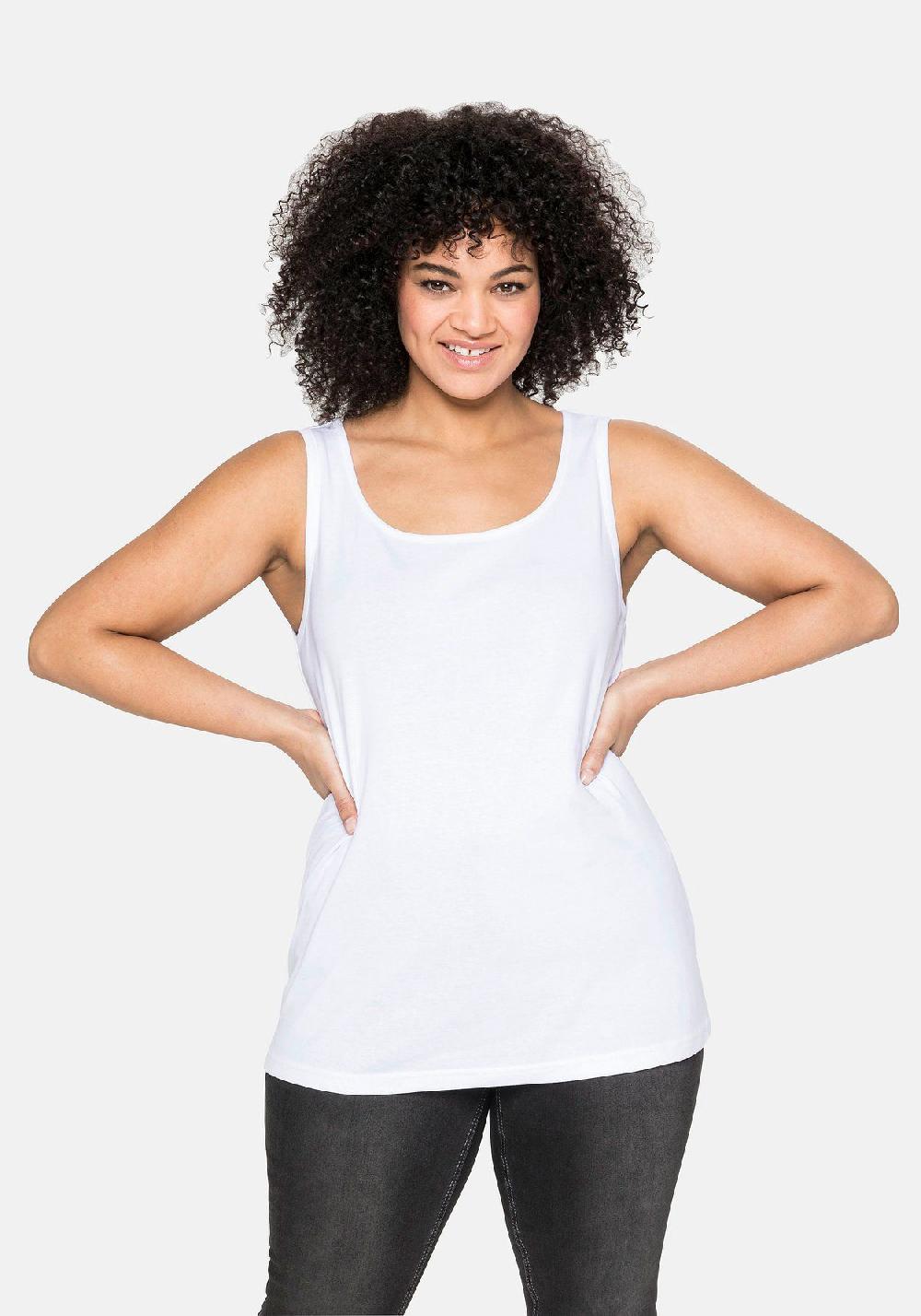 sheego Tanktop aus reiner Baumwolle Rabatte dieses Monats