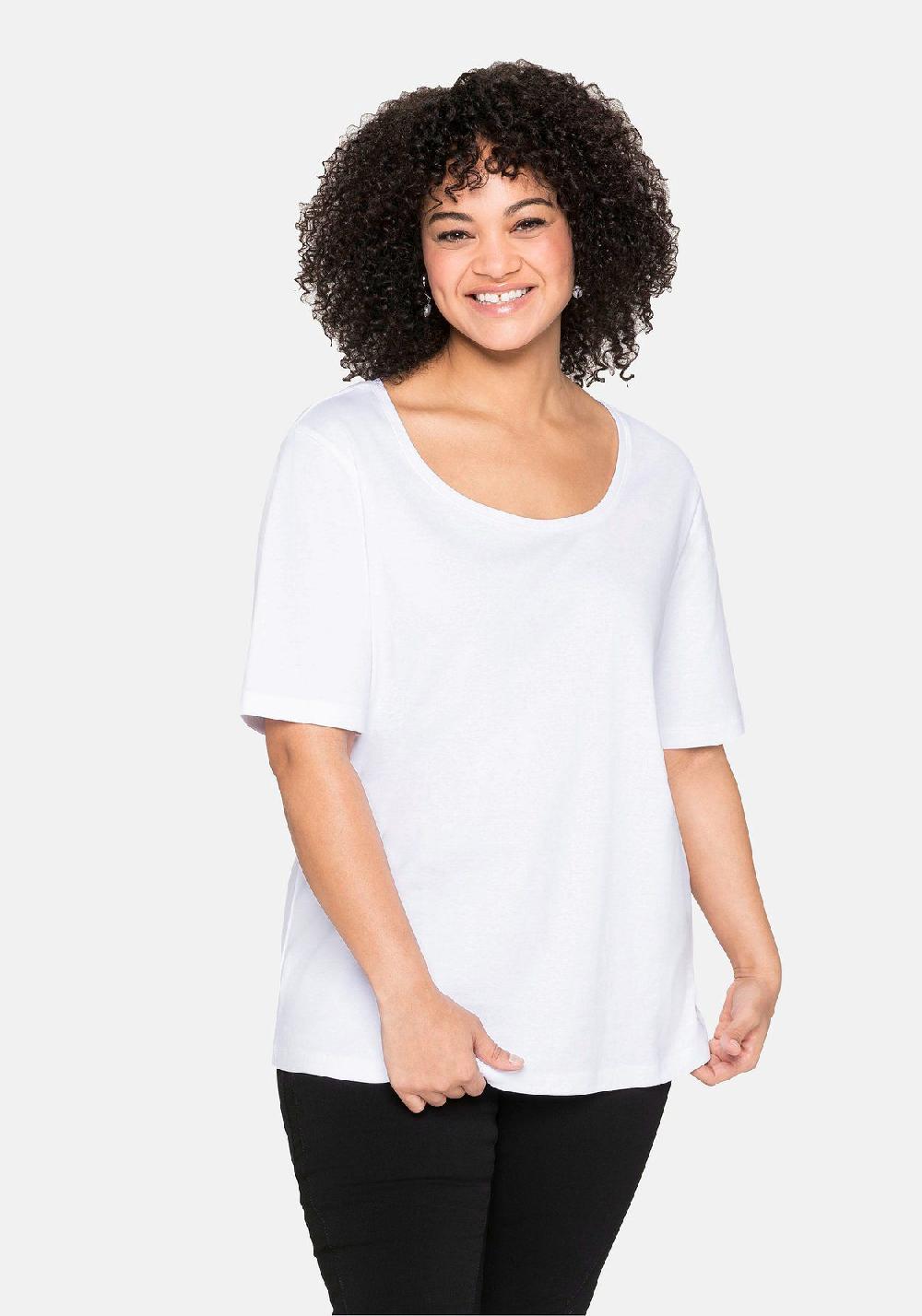 sheego T-Shirt aus reiner Baumwolle 2025