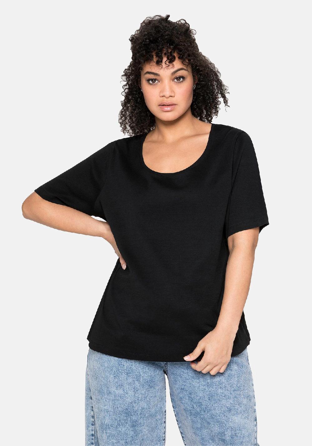 sheego T-Shirt aus reiner Baumwolle Online