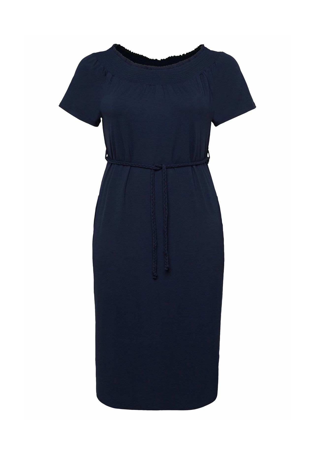 sheego Strandkleid mit Bindeband und Carmenausschnitt Auslauf