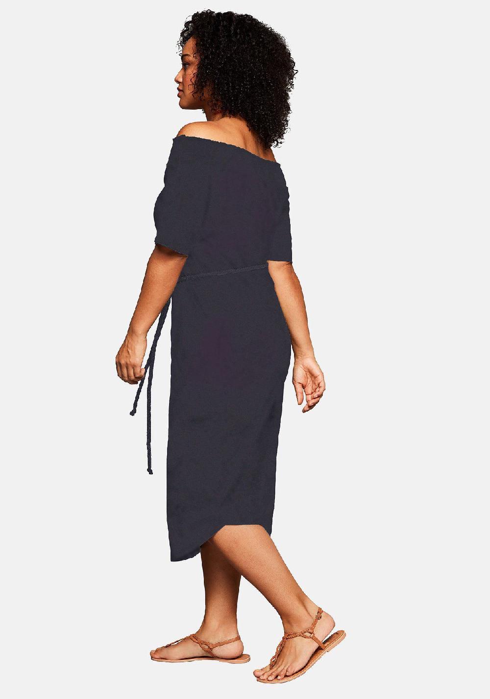sheego Strandkleid mit Bindeband und Carmenausschnitt Auslauf